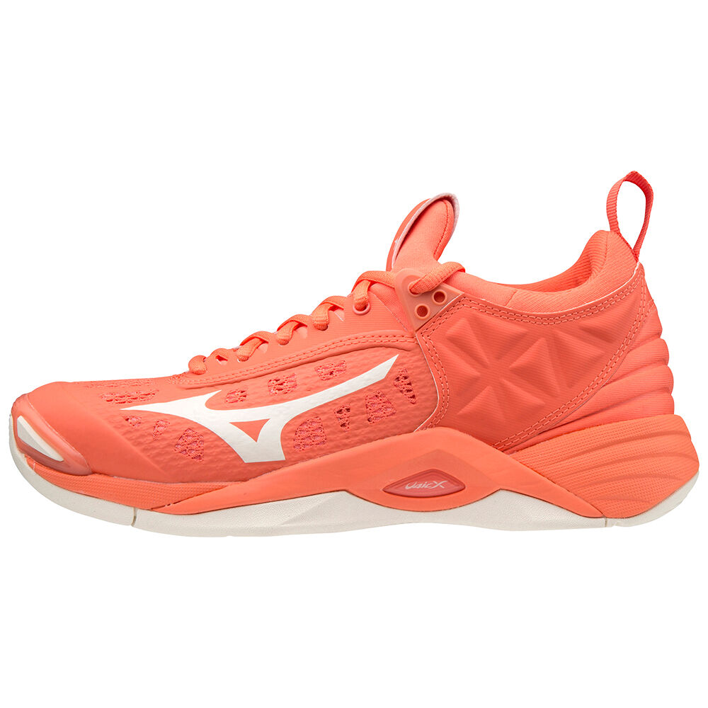 Womens Mizuno Wave Momentum Volleyball Shoes Coral/white Philippines (XRHVUC927)